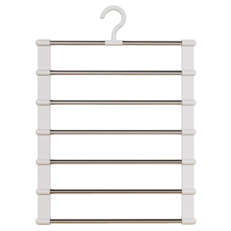 Foldable Multi-Layer Pants Hanger with Non-Slip Clips