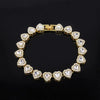 Heart Rhinestone Tennis Chain Necklace & Bracelet Set