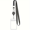Black Retractable Badge Reel with Card Holder