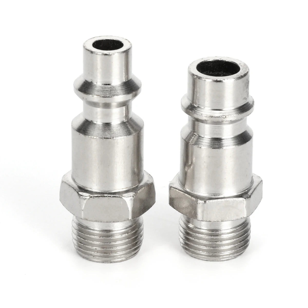 A pair of silver metal high-pressure air blow guns for car detailing.