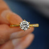 Geometric Moissanite Ring in Gold-Plated Sterling Silver