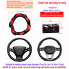 Black and red steering wheel cover for D-type and round steering wheels with a soft comfort grip