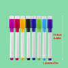 Eight fine tip whiteboard markers in assorted colors, including magenta, red, yellow, black, blue, green, and purple.