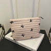 Embroidered Bow Makeup Bag with Large Capacity