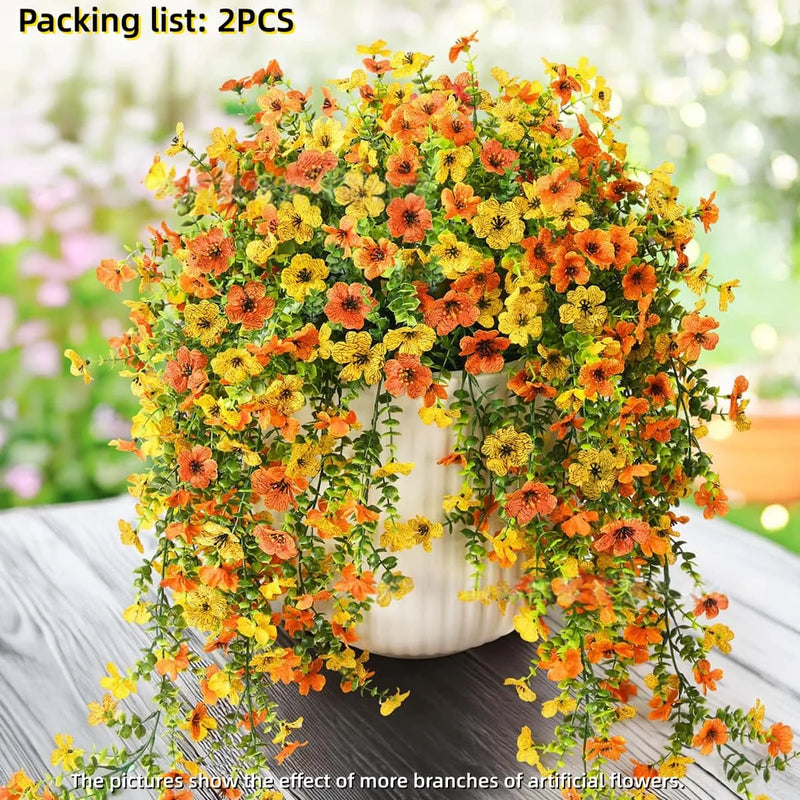 UV-Resistant Hanging Artificial Flowers – Silk-Like Outdoor Decor (Mixed Colors)
