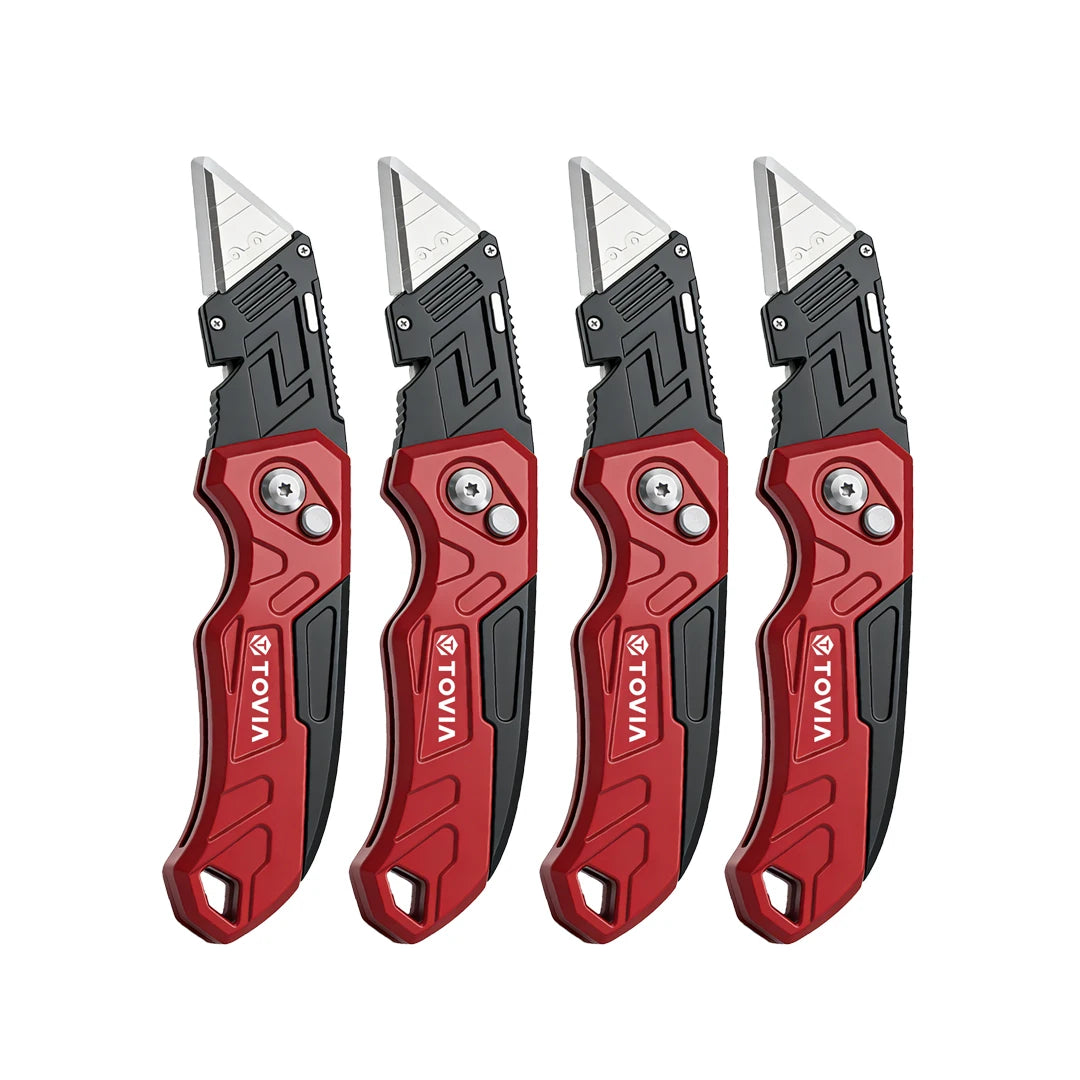 Folding Utility Knife with Built-In Blade Storage and Gut Hook