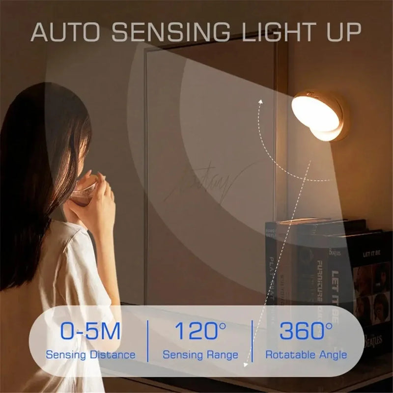 Luz Nocturna LED Recargable con Sensor de Movimiento
