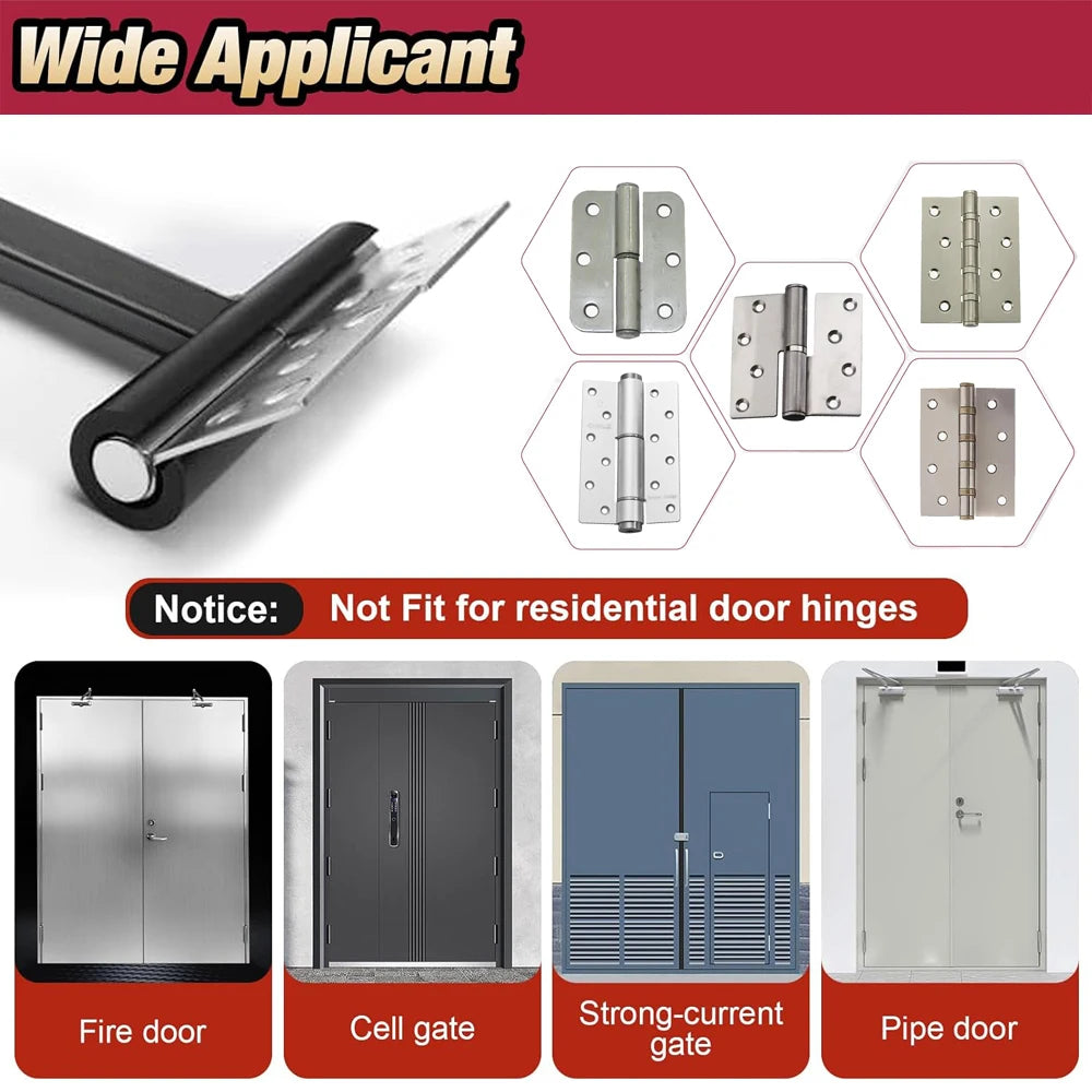 Precision Door Hinge Wrench Kit with Interchangeable Heads