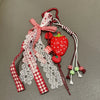 Strawberry Bag Charm Keychain with Ribbon Bow
