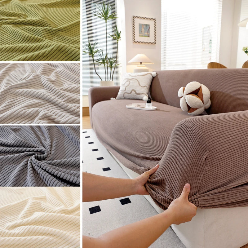 Stretch-Sofa-Bezug mit elastischem Saum