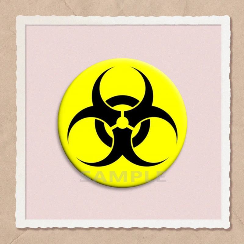 Biohazard Emblem Enamel Pin Set – Vintage Horror-Themed Brooch for Bags, Hats & Jackets