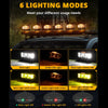 4 Inch LED Driving Lights with Amber DRL and Side Shooter