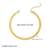 14K Gold-Plated Cuban Chain Anklet Set