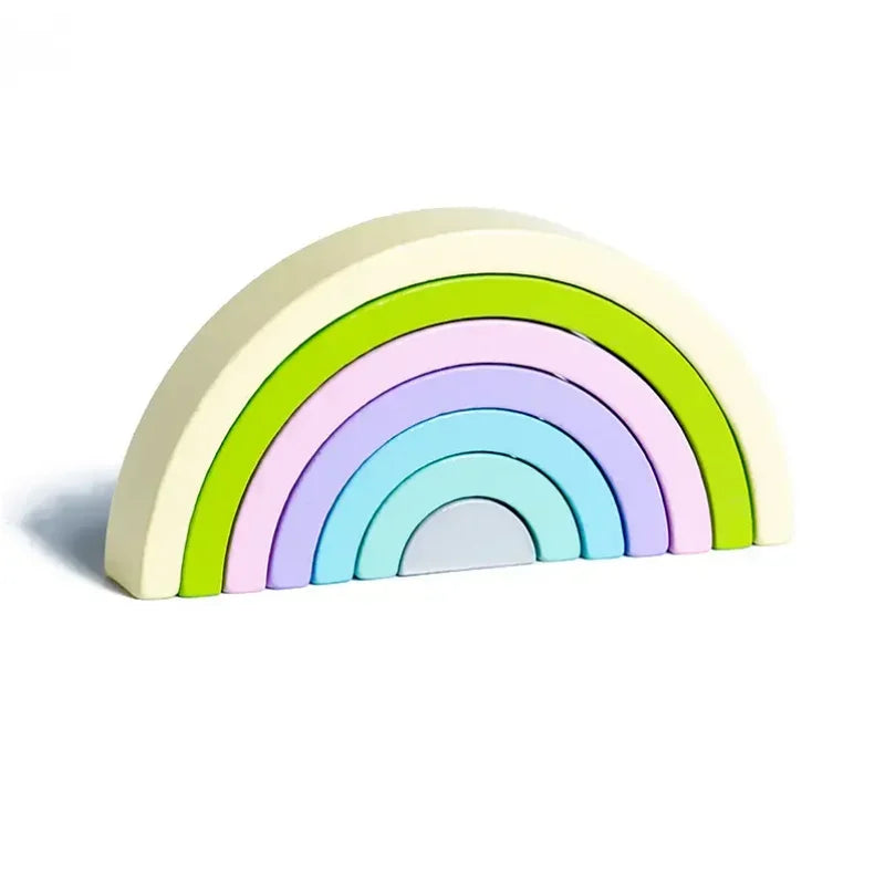 Rainbow Arch Bridge Wooden Building Blocks for Kids