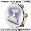 A premium music store choice featuring an 8-inch wooden tambourine with jingle bells for kids.