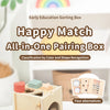 Montessori 4-in-1 Wooden Color Sorting & Shape Matching Box for Toddlers