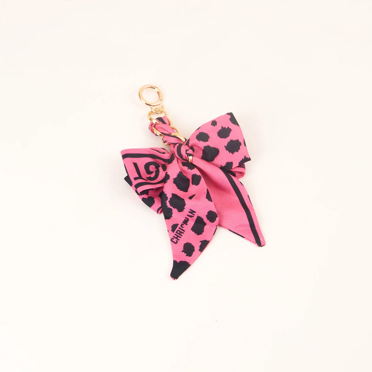 Chic Silk Bow Keychain with Ribbon Charm