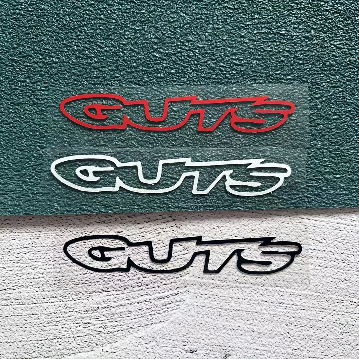 GUTS Text Vinyl Decal – Waterproof Car & Laptop Sticker