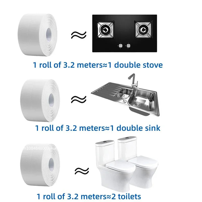 Waterproof Self-Adhesive Caulking Seal Tape for Kitchen and Bathroom