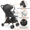 Black universal mosquito net cover for baby strollers and cribs with double zipper and elastic support strips