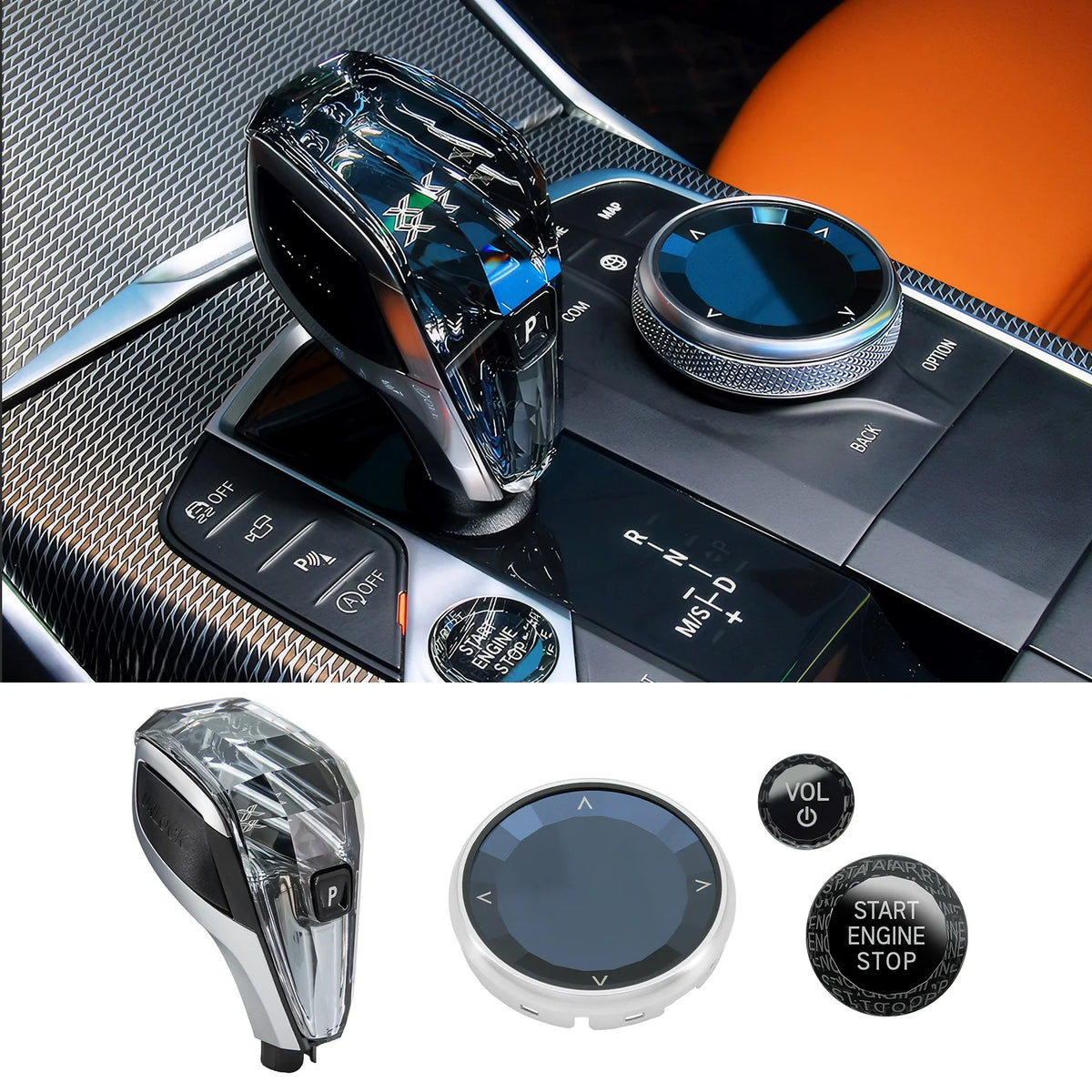 Crystal Gear Shift Knob Set for Select BMW Models