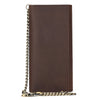 Vintage Leather Bifold Wallet with Metal Chain