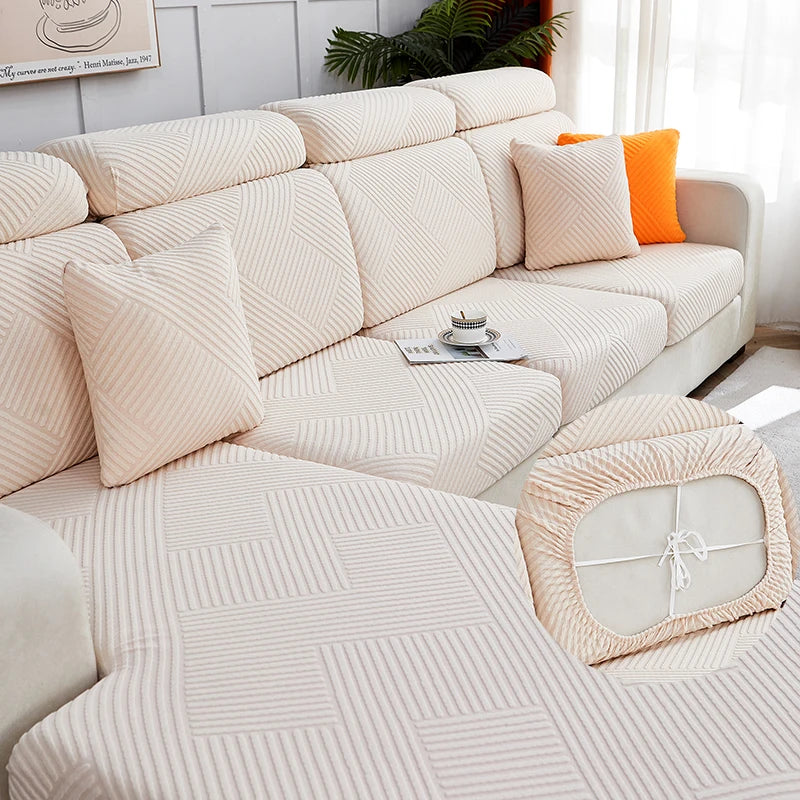 Jacquard Plush Sofa Cover