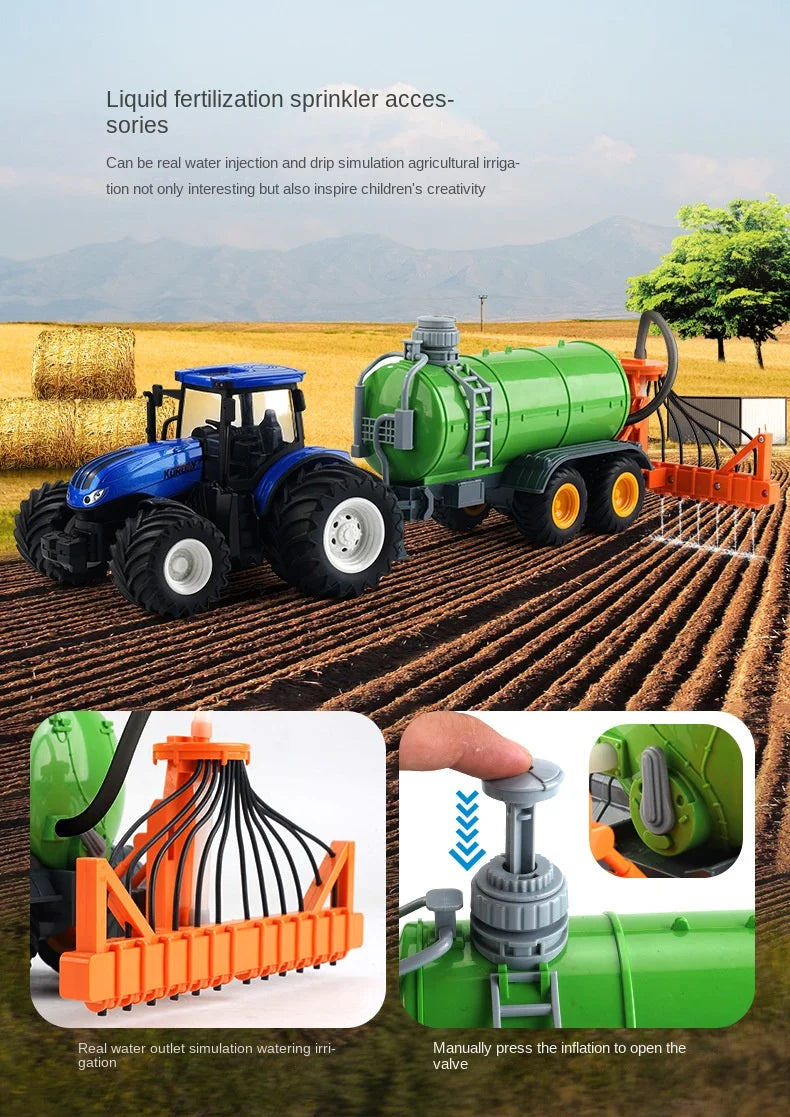 Remote-Controlled Farm Tractor Toy with Realistic Engineering Details