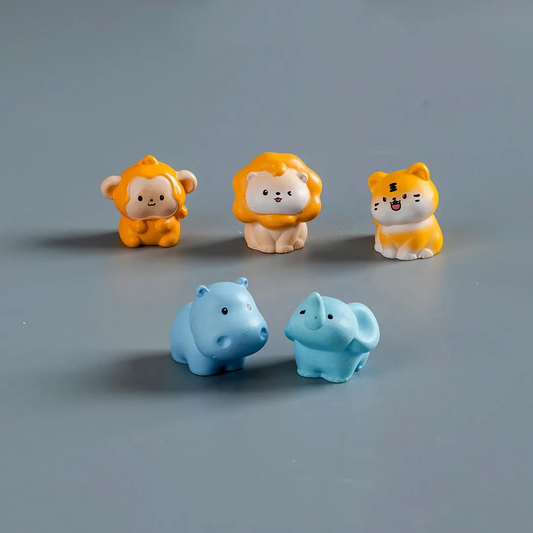 Mini Zoo Resin Animal Figurines Set for Fairy Garden Decor