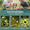 A set of ten solar-powered LED luminaires used for garden path lighting.