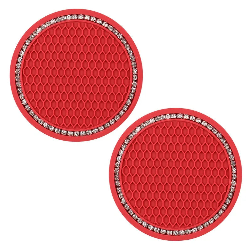 Rhinestone Crystal Car Cup Holder Coasters (Set of 2)