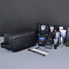 Premium PU Leather Double-Layer Toiletry Bag for Travel
