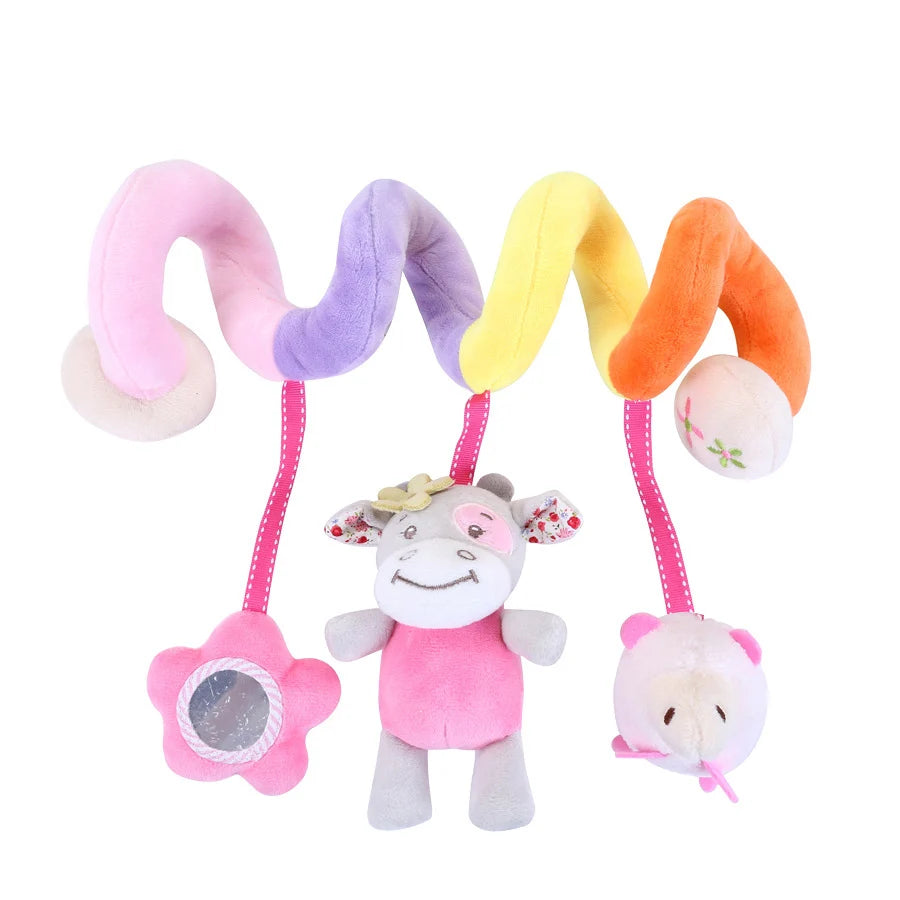 Soft Car Seat & Stroller Toy Set with Mirror, Crinkle, and Squeaky Sounds