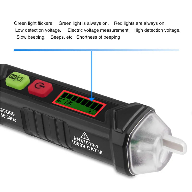 Non-Contact AC Voltage Detector with LCD Display
