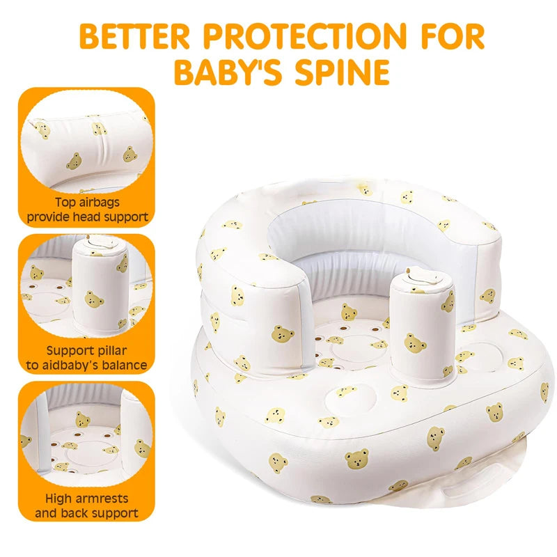 Inflatable Baby Seat with Built-in Pump – Portable & Easy to Clean
