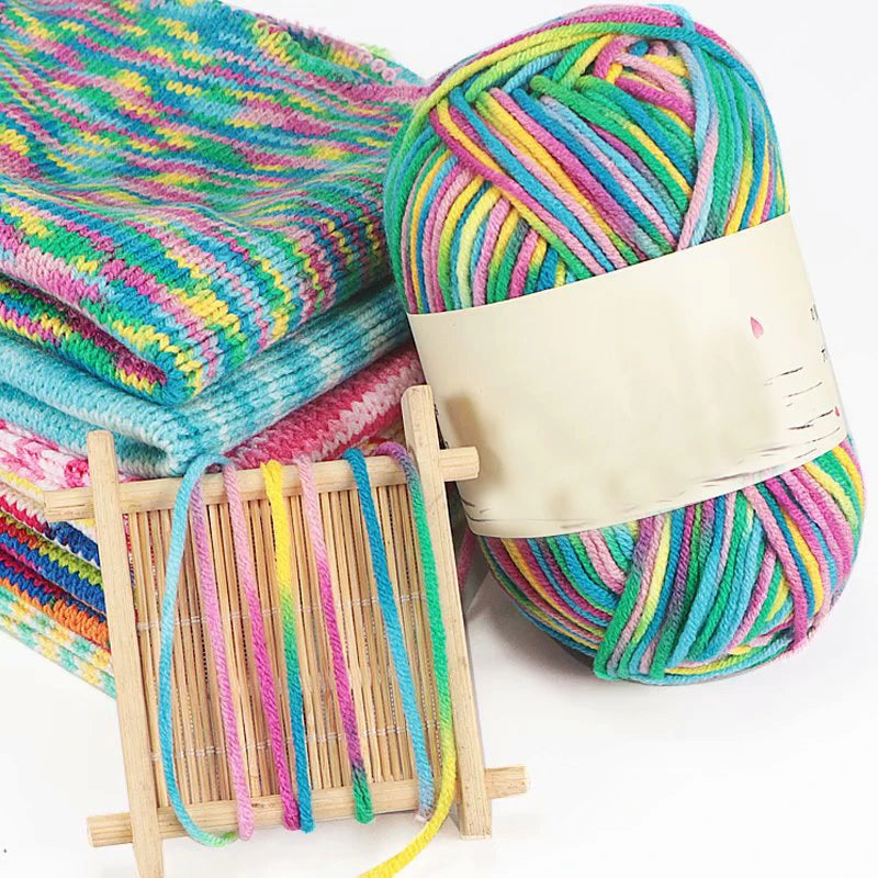 Section-Dyed Milk Cotton Yarn for Knitting and Crochet