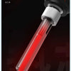 A close-up view of a ceramic heating core soldering iron with a red tip and silver adjustment collar.