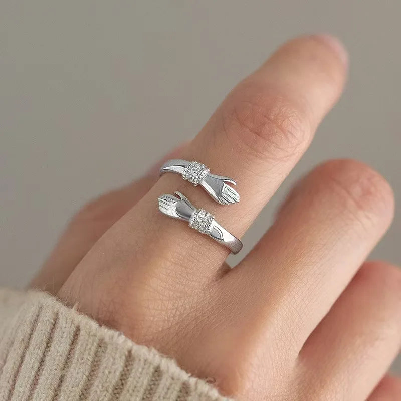 925 Sterlingsilber Zirkon Umarmungsring