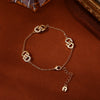 Double D CZ Gold-Plated Bracelet