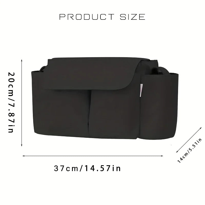 Multi-Pocket Stroller Organizer with Bottle Holders