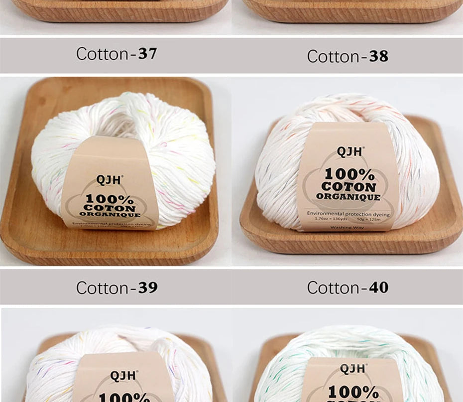 100% Organic Cotton Yarn for Knitting and Crocheting (2-Pack)