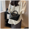 Vintage PU Leather Crossbody Bucket Bag