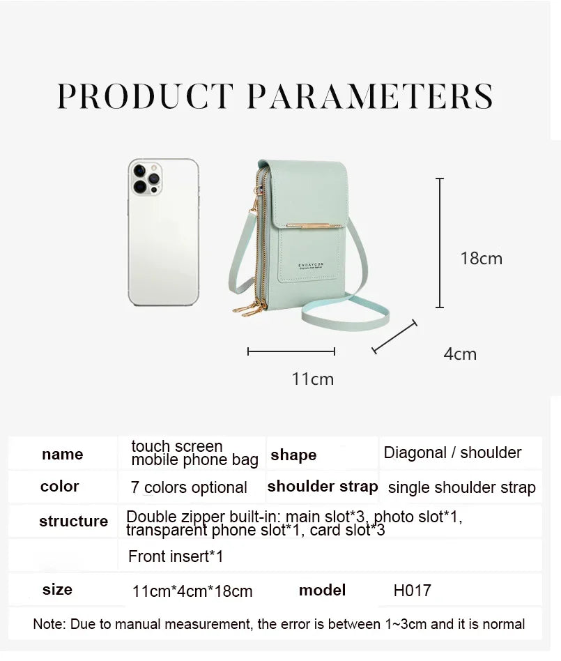 Women's Crossbody Wallet Bag with Touchscreen Phone Pocket