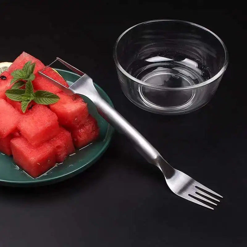 2-in-1 Stainless Steel Watermelon Slicer & Fork