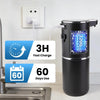 A black touchless automatic soap dispenser with a digital display is shown next to a wall outlet and a sink.