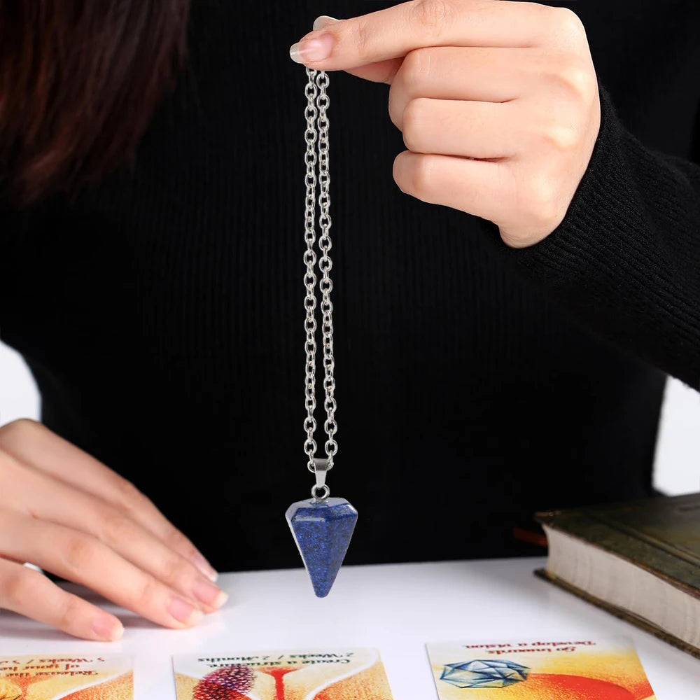 Wooden Divination Pendulum Board with Crystal Necklace
