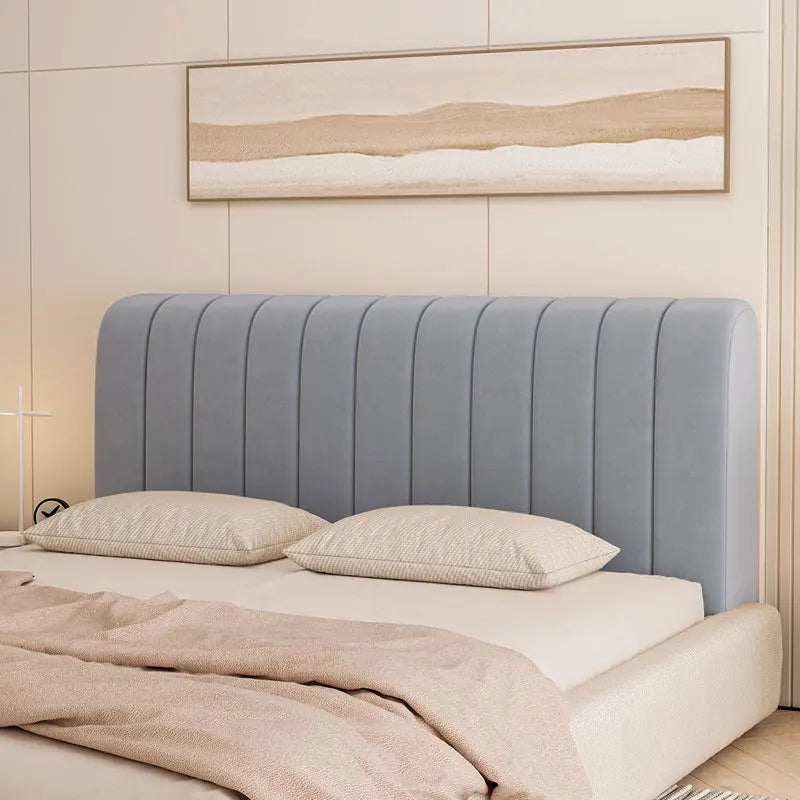 Stretch Velvet Headboard Cover - Queen Size, Dustproof & Slip-on Design