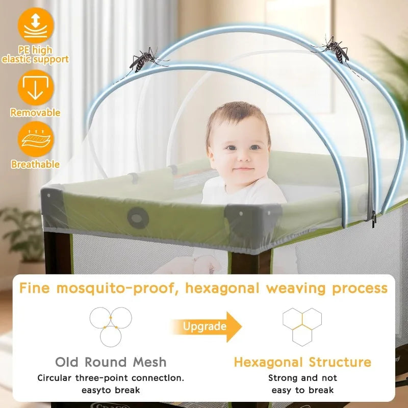 Breathable Bassinet and Travel Crib Cover with Zipper