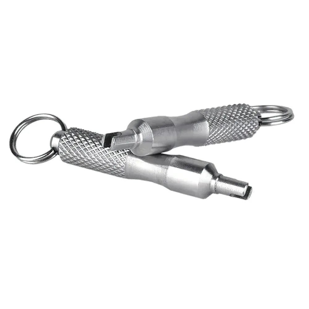 Stainless Steel Tire Valve Core Remover Tool with Key Ring