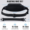 Black adjustable waist belt and strap for a fanny pack with various length adjustments